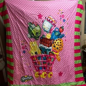 Bed and Bath Set-Shopkins Full -size Comforter, Sheets, shower curtain & Rings.